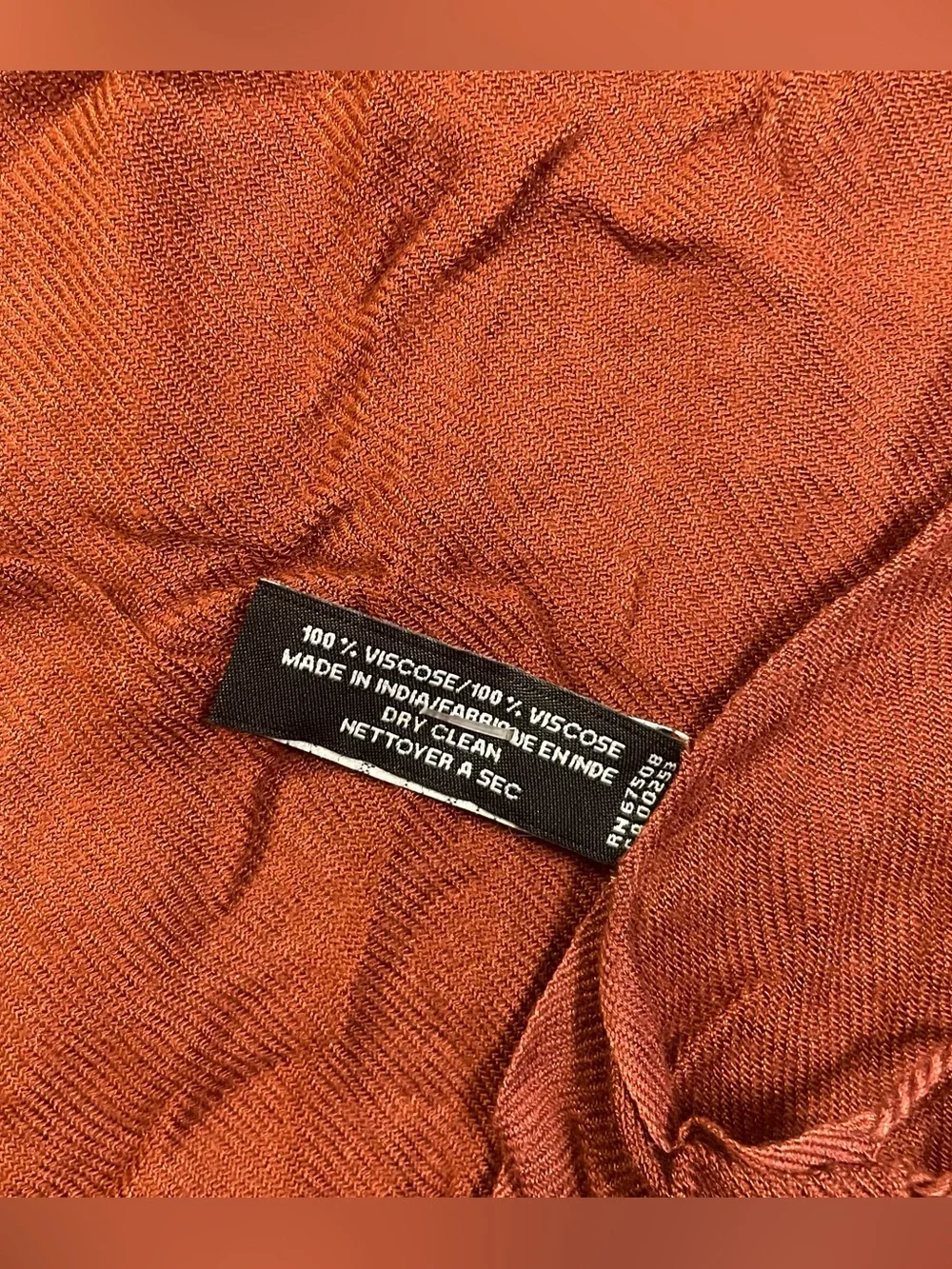 Jones New York Burnt Copper Fashion Scarf with Fringe